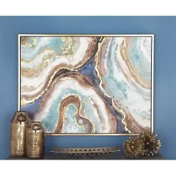 Kirklands Home Canvas Art|Blue Marbling Agate Framed Canvas Art Print