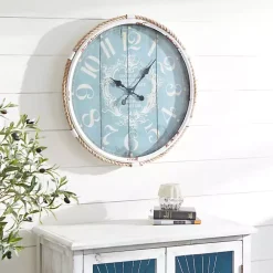 Kirklands Home Clocks|Blue Metal and Rope Wall Clock
