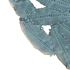 Kirklands Home Wall Plaques|Metal Feather Round Wall Plaques, Set of 3 Blue