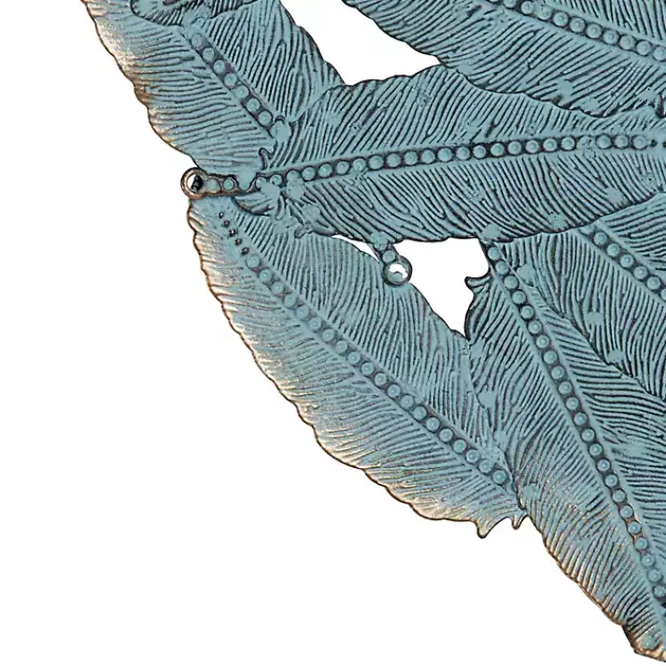 Kirklands Home Wall Plaques|Metal Feather Round Wall Plaques, Set of 3 Blue