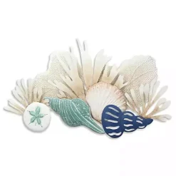 Kirklands Home Wall Plaques|Blue Metal Reef and Shell Wall Plaque