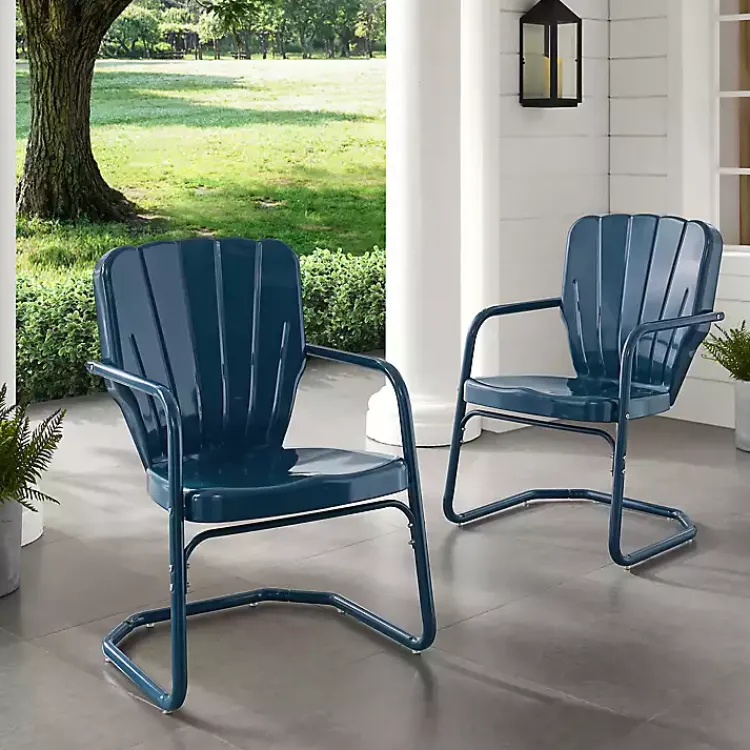 Kirklands Home Outdoor Seating|Metal Ridgeland 2-pc. Chair Set Blue