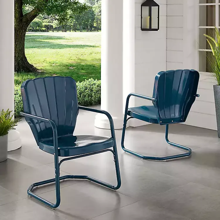 Kirklands Home Outdoor Seating|Metal Ridgeland 2-pc. Chair Set Blue