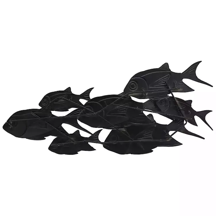 Kirklands Home Wall Plaques|Metal School of Fish Wall Plaque Blue