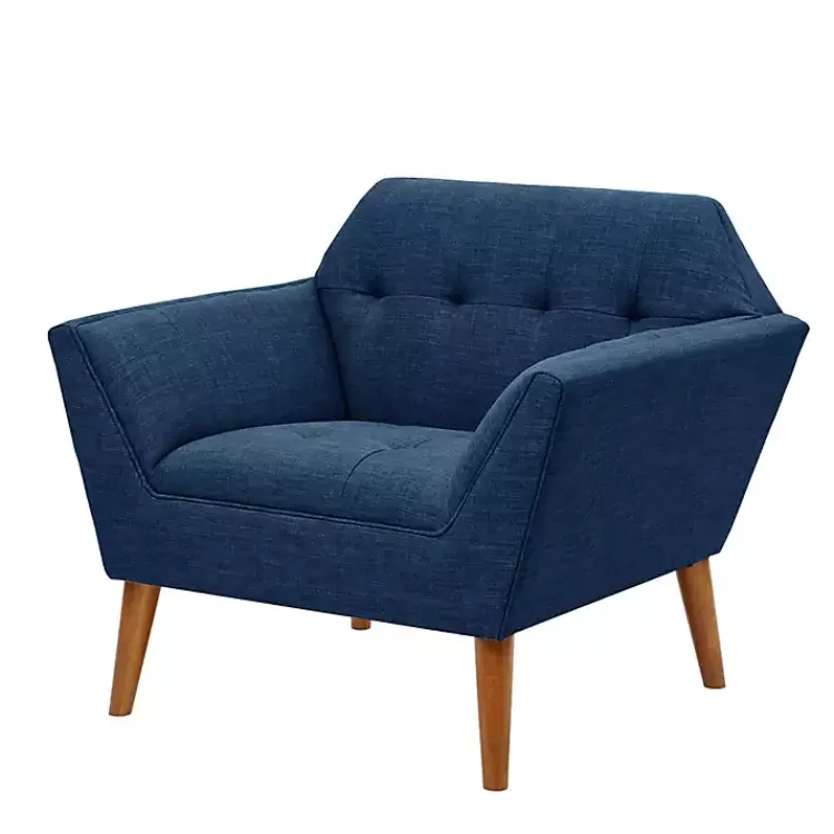 Kirklands Home Accent Chairs|Newman Mid-Century Accent Chair Blue