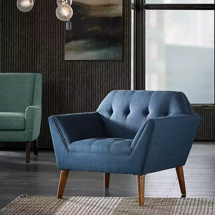 Kirklands Home Accent Chairs|Newman Mid-Century Accent Chair Blue
