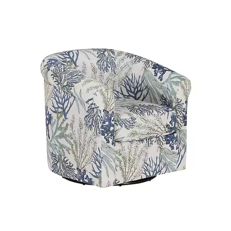 Kirklands Home Accent Chairs|Ocean Bonnie Swivel Accent Chair Blue