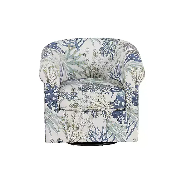 Kirklands Home Accent Chairs|Ocean Bonnie Swivel Accent Chair Blue