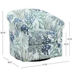 Kirklands Home Accent Chairs|Ocean Bonnie Swivel Accent Chair Blue