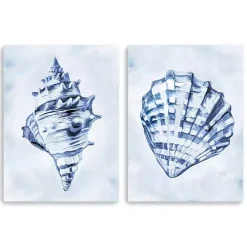 Kirklands Home Canvas Art|Blue Ocean Treasures Canvas Art Prints, Set of 2