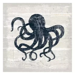 Kirklands Home Canvas Art|Blue Octopus Driftwood Canvas Art Print White