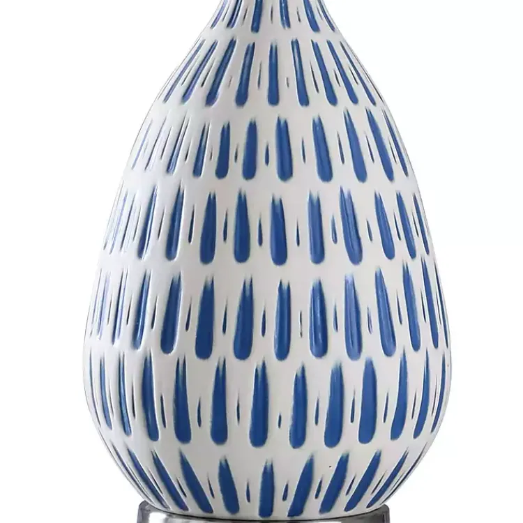Kirklands Home Table Lamps|Blue Off-White Ceramic and Steel Table Lamp