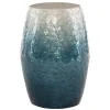 Kirklands Home Accent & End Tables|Blue Ombre Mosaic Capiz Shell Drum End Table