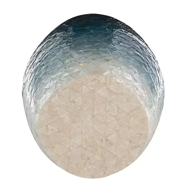 Kirklands Home Accent & End Tables|Blue Ombre Mosaic Capiz Shell Drum End Table