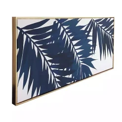 Kirklands Home Canvas Art|Blue Palms Framed Canvas Art Print