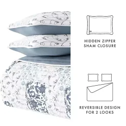 Kirklands Home Quilts|Blue Patchwork Reversible 3-pc. Queen Quilt Set