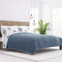 Kirklands Home Quilts|Blue Patchwork Reversible 3-pc. King Quilt Set