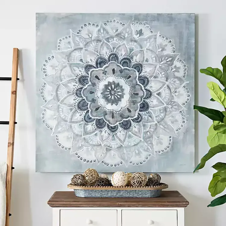 Kirklands Home Canvas Art|Blue Paulo Sunburst Canvas Art Print Gray