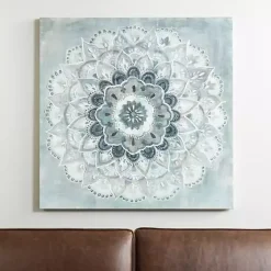 Kirklands Home Canvas Art|Blue Paulo Sunburst Canvas Art Print Gray