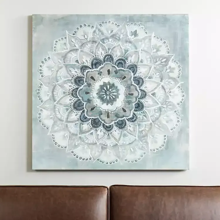 Kirklands Home Canvas Art|Blue Paulo Sunburst Canvas Art Print Gray