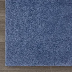 Kirklands Home Bathroom Rugs|Blue Plush Microfiber Bath Mat, 20x24