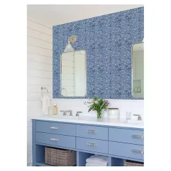 Kirklands Home Wall Murals & Wallpaper|Provincial Tiles Peel & Stick Wallpaper Blue