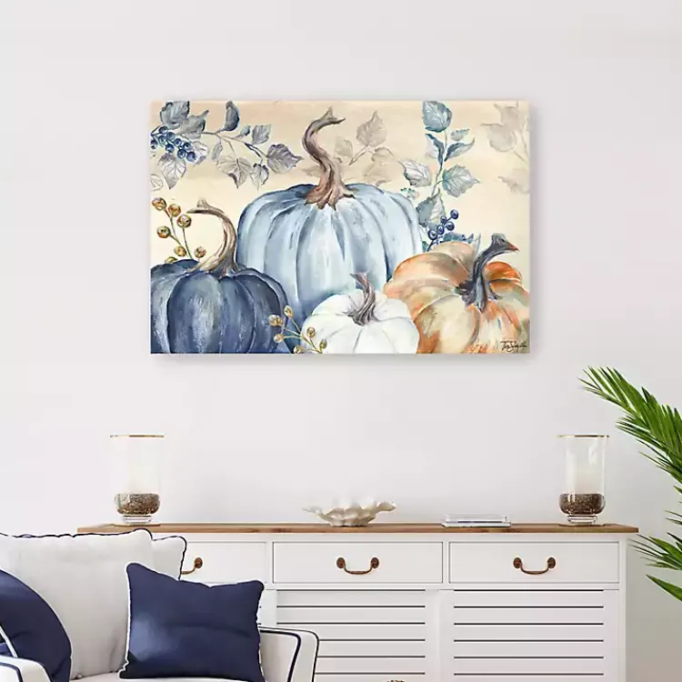 Discount Blue Pumpkins Canvas Art Print, 36x24 in. Fall