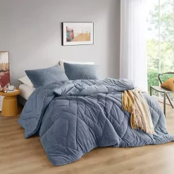Kirklands Home Comforters|Quilted Teddy 3-pc. Full/Queen Comforter Set Blue
