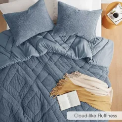 Kirklands Home Comforters|Quilted Teddy 3-pc. Full/Queen Comforter Set Blue