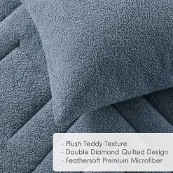 Kirklands Home Comforters|Quilted Teddy 3-pc. Full/Queen Comforter Set Blue