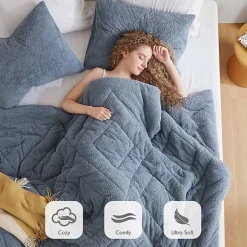 Kirklands Home Comforters|Quilted Teddy 3-pc. King Comforter Set Blue