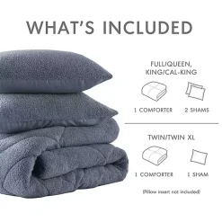 Kirklands Home Comforters|Quilted Teddy 3-pc. King Comforter Set Blue