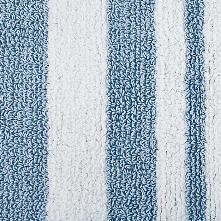 Kirklands Home Bathroom Rugs|Blue Reversible Stripe Trim Bath Mat, 72 in.
