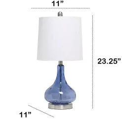 Kirklands Home Table Lamps|Rippled Glass Droplet Table Lamp Blue