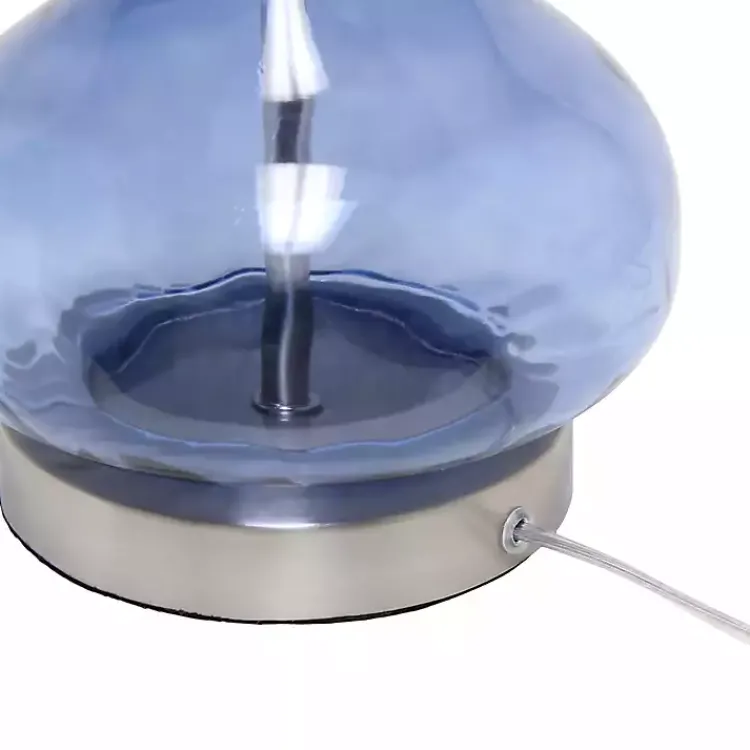 Kirklands Home Table Lamps|Rippled Glass Droplet Table Lamp Blue