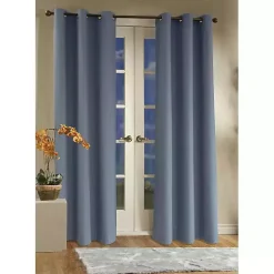 Kirklands Home Curtains & Drapes|Room Darkening Curtain Panel Set, 72 in. Blue