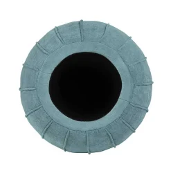 Kirklands Home Benches & Ottomans|Rounded Oval Storage Ottoman Blue