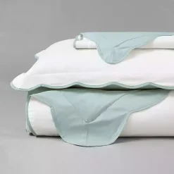 Kirklands Home Duvets|Blue Scallop Edge 3-pc. King Duvet Cover Set