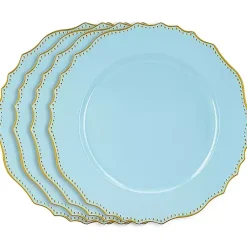 Kirklands Home Serving & Entertaining|Scalloped Beaded Rim Chargers, Set of 4 Blue