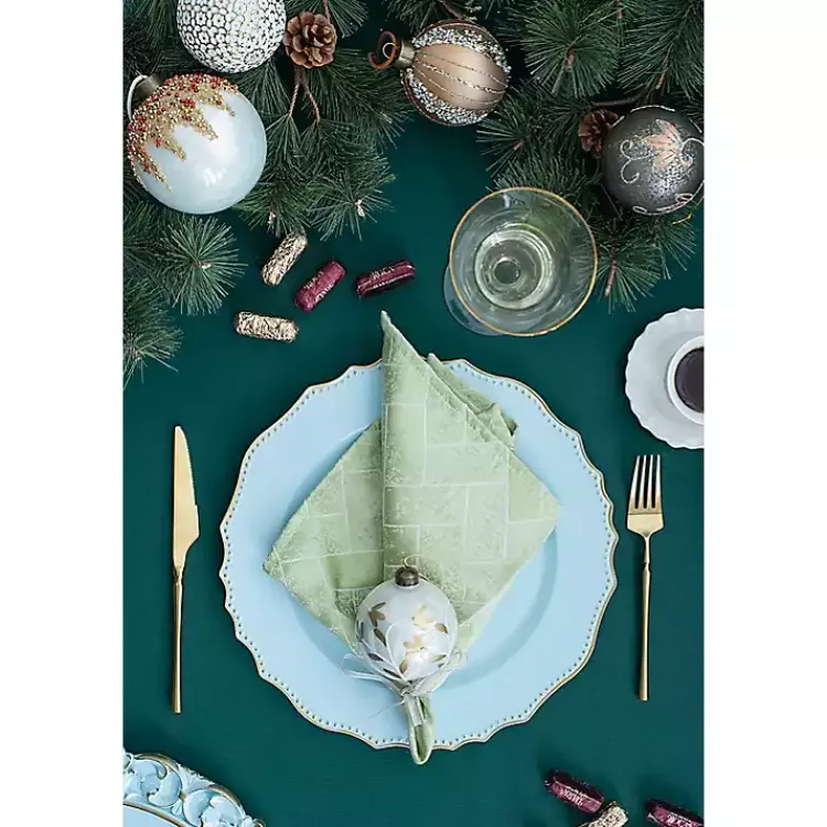 Kirklands Home Serving & Entertaining|Scalloped Beaded Rim Chargers, Set of 4 Blue