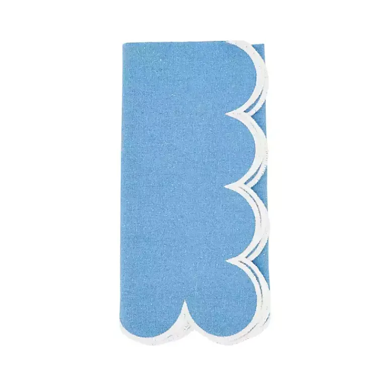 Kirklands Home Table Linens|Scalloped Edge Napkins, Set of 4 Blue