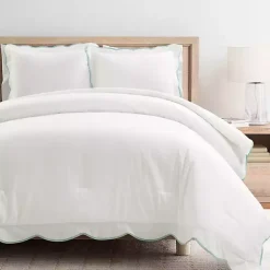 Kirklands Home Comforters|Blue Scalloped Edge 3-pc. King Comforter Set