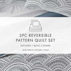 Kirklands Home Quilts|Blue Scalloped Reversible 2-pc. Twin Quilt Set