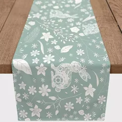 Kirklands Home Table Linens|Blue Scandinavian Bunny Table Runner, 72 in.