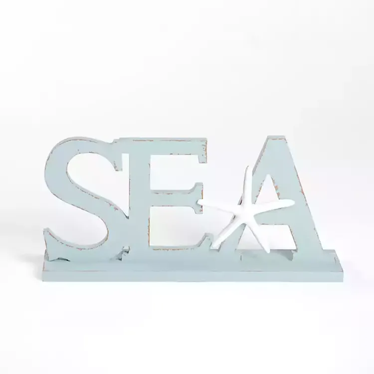 New Sea Wooden Word Statue Statues & Figurines