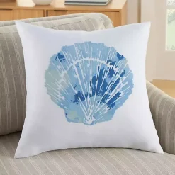 Blue Seashell Throw Pillow Pillows
