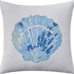 Blue Seashell Throw Pillow Pillows