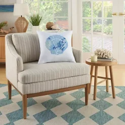 Blue Seashell Throw Pillow Pillows