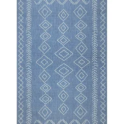 Kirklands Home Outdoor Rugs|Blue Serna Tribal Outdoor Area Rug, 8x11