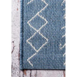 Kirklands Home Outdoor Rugs|Blue Serna Tribal Outdoor Area Rug, 8x11